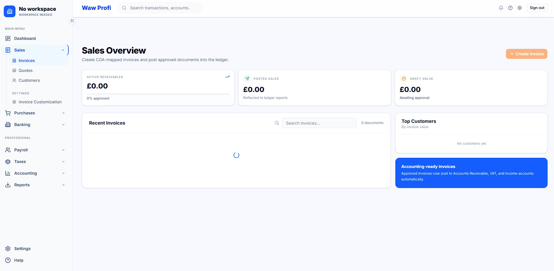 Sales interface